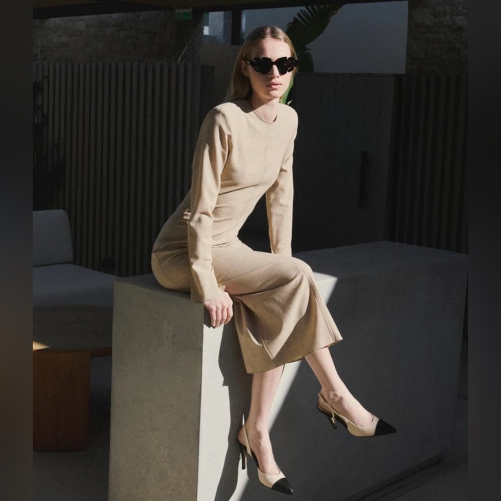 NWT ZARA ZW COLLECTION WOOL TUBE MIDI DRESS SIZE XS